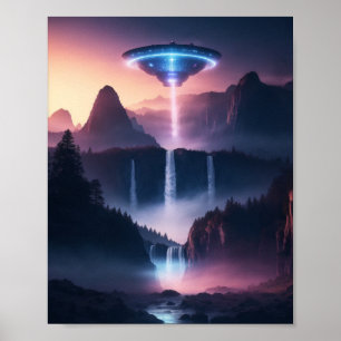 UFO Poster SCI FI Wall Art Alien Poster