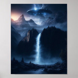 UFO Poster SCI FI Wall Art Alien Poster 