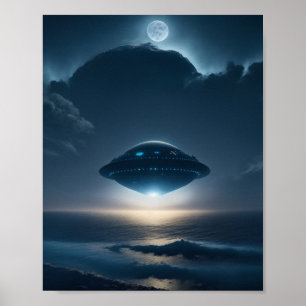 UFO Poster SCI FI Wall Art Alien Poster 