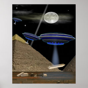 UFO pyramid Builders Poster