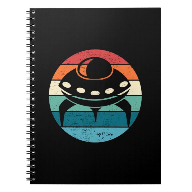 UFO Retro Sunset Notebook (Front)