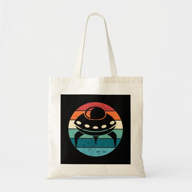 UFO Retro Sunset Tote Bag (Front)