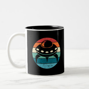 UFO Retro Sunset Two-Tone Coffee Mug