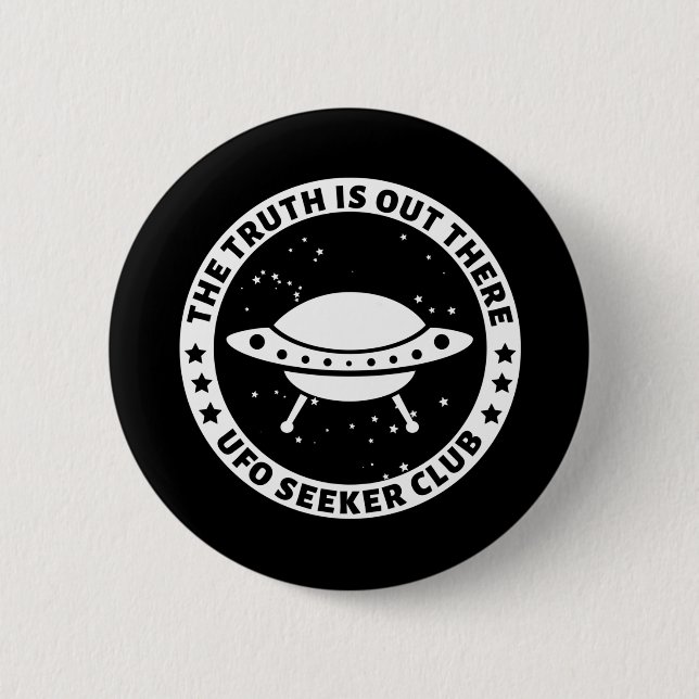 UFO Seeker Club 6 Cm Round Badge (Front)