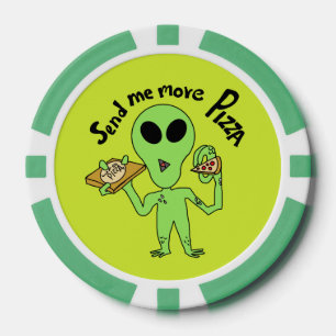 ufo- send me pizza cartoon poker chips