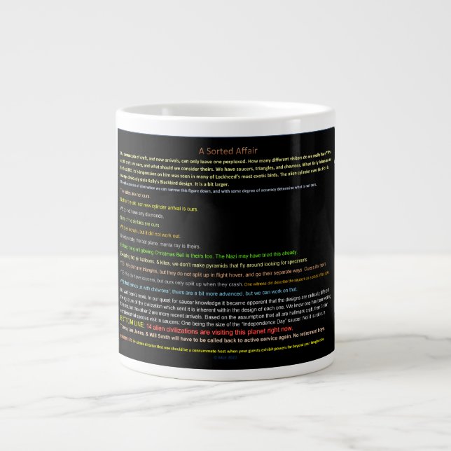 UFO Series: Alien Craft ID Large Coffee Mug (Front)