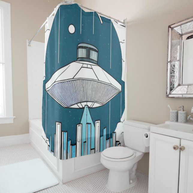 UFO Shower Curtain (In Situ)