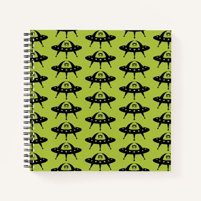 UFO Space Alien Sci Fi Flying Saucer Notebook (Front)