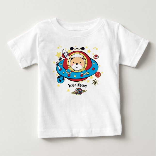 UFO Space Bear Baby T-Shirt (Front)