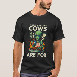 UFO Spaceship BBQ Grill Alien Cow Abduction Funny T-Shirt
