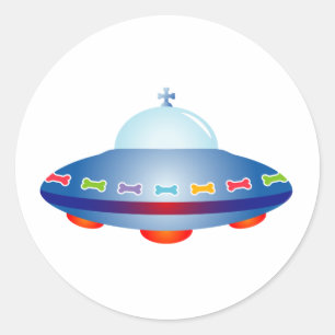 UFO Spaceship Classic Round Sticker