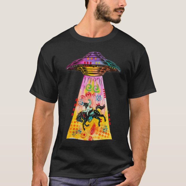 UFO Stealing Cowboy T-Shirt (Front)