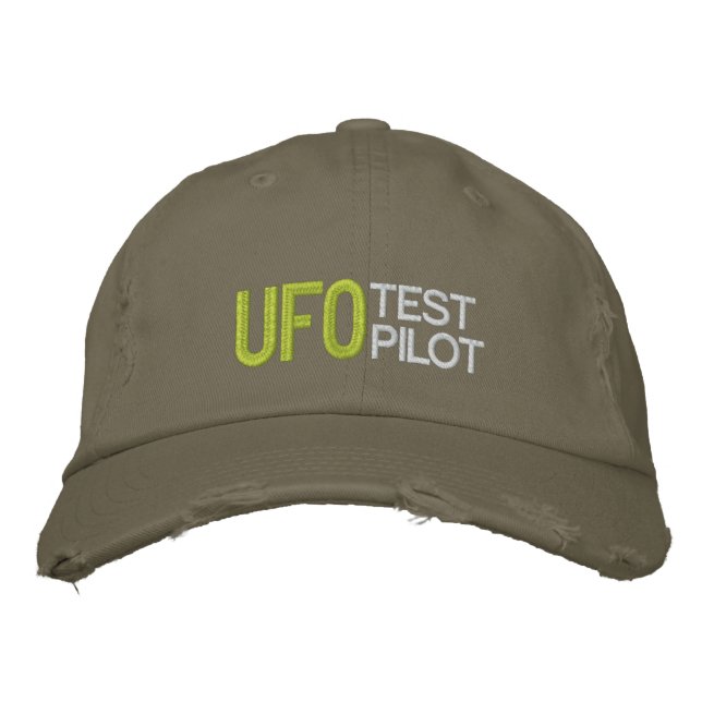 UFO Test Pilot Embroidered Hat (Front)