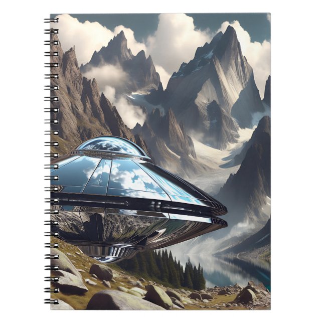 UFO that Landed in the Mountains Reflection Notebook (Front)