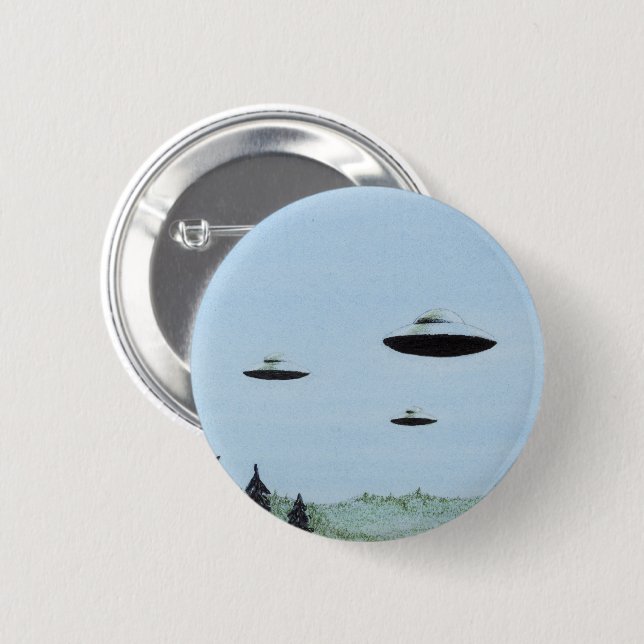 UFO Trio 6 Cm Round Badge (Front & Back)