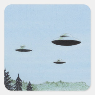 UFO Trio Square Sticker