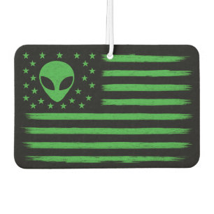 UFO United States Flag Alien  Car Air Freshener