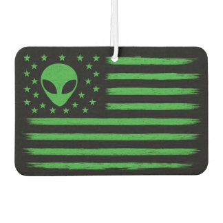 UFO United States Flag Alien  Car Air Freshener
