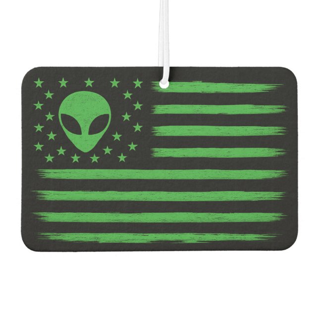 UFO United States Flag Alien  Car Air Freshener (Front)
