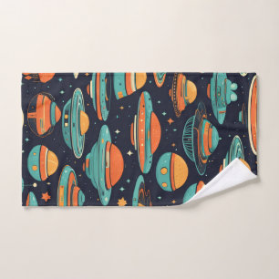 UFO vintage art Bath Towel Set