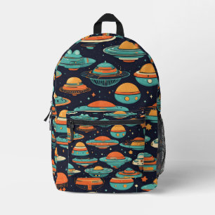 UFO vintage art Printed Backpack