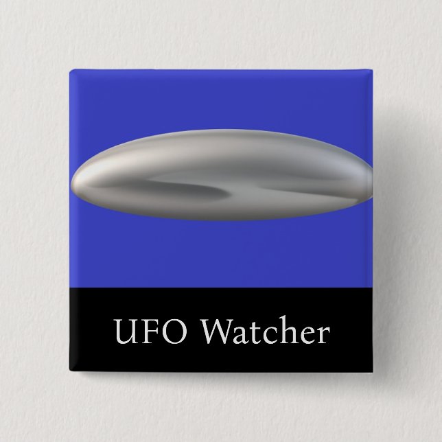 UFO Watcher 15 Cm Square Badge (Front)