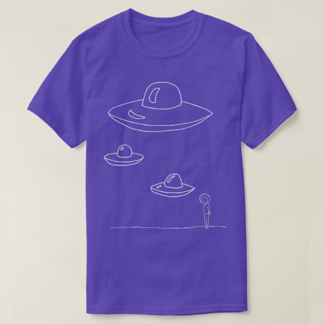 Ufo watching space man scifi  T-Shirt (Design Front)