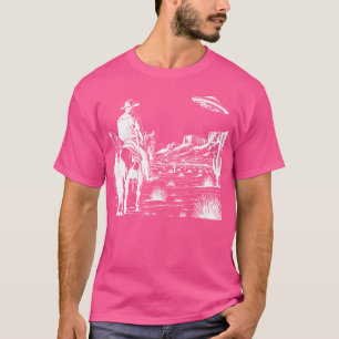 Ufo Western Retro Vintage Cowboy T-Shirt