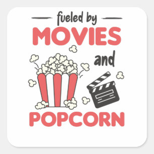 Ufolf's Films And Popcorn Movies Cinema Square Sticker
