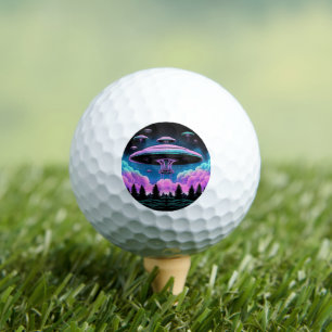 UFOs Alien Invasion Aesthetic Golf Balls