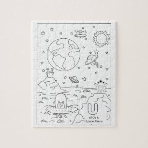 UFOs and Aliens, Jigsaw Puzzle, 8 by 10 in, 110 pc Puzzle