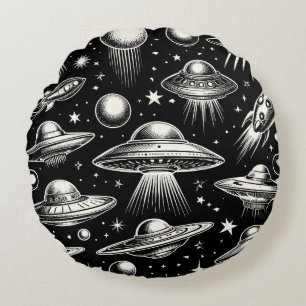UFOs and Flying Saucers Sci Fi  Throw Pillow
