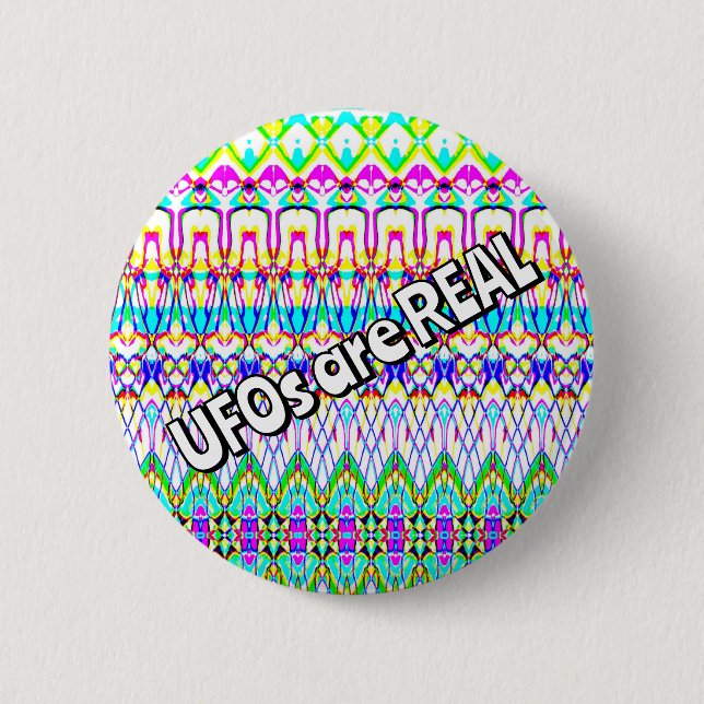 UFOs are REAL ( you may change the words ) 6 Cm Round Badge (Front)