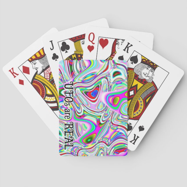 UFOs are REAL ( you may change the words ) Playing Cards (Back)