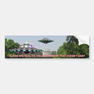 UFO's on the whitehouse Lawn Bumper Sticker