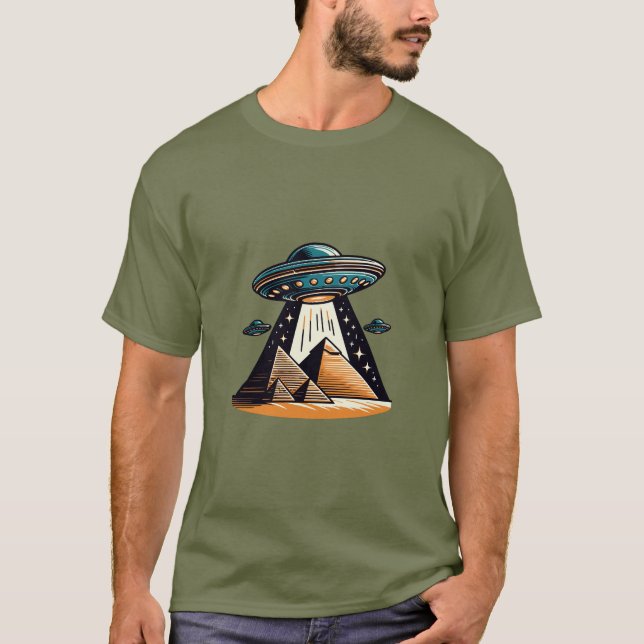 UFOs Over Pyramids T-Shirt (Front)