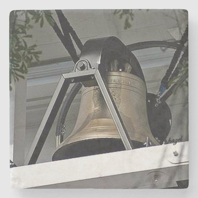 UGA Victory Bell Marble Stone Coaster. Stone Coaster (Front)