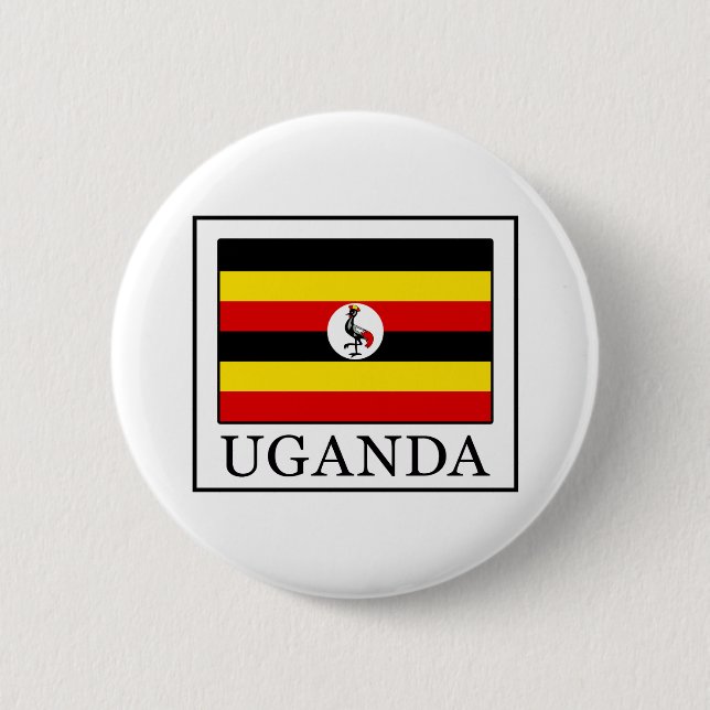 Uganda 6 Cm Round Badge (Front)