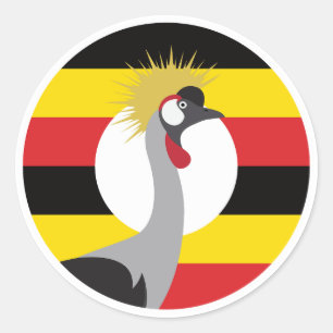 Uganda African Crane Ugandan National Animal Flag Classic Round Sticker