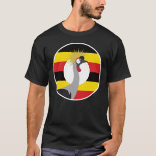 Uganda African Crane Ugandan National Animal Flag T-Shirt