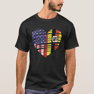 Uganda American Grown Heart USA Patriot Heritage M T-Shirt