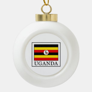 Uganda Ceramic Ball Christmas Ornament
