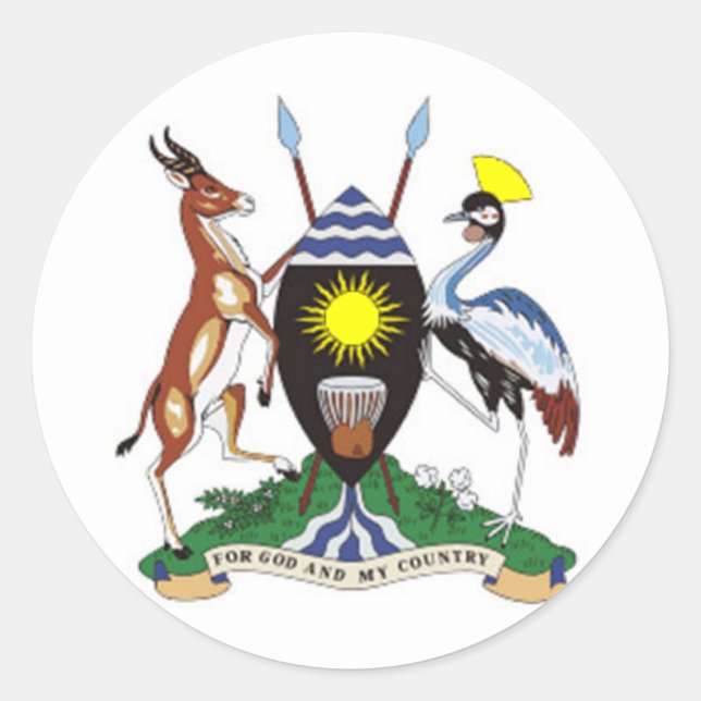 Uganda Coat of Arms Classic Round Sticker (Front)
