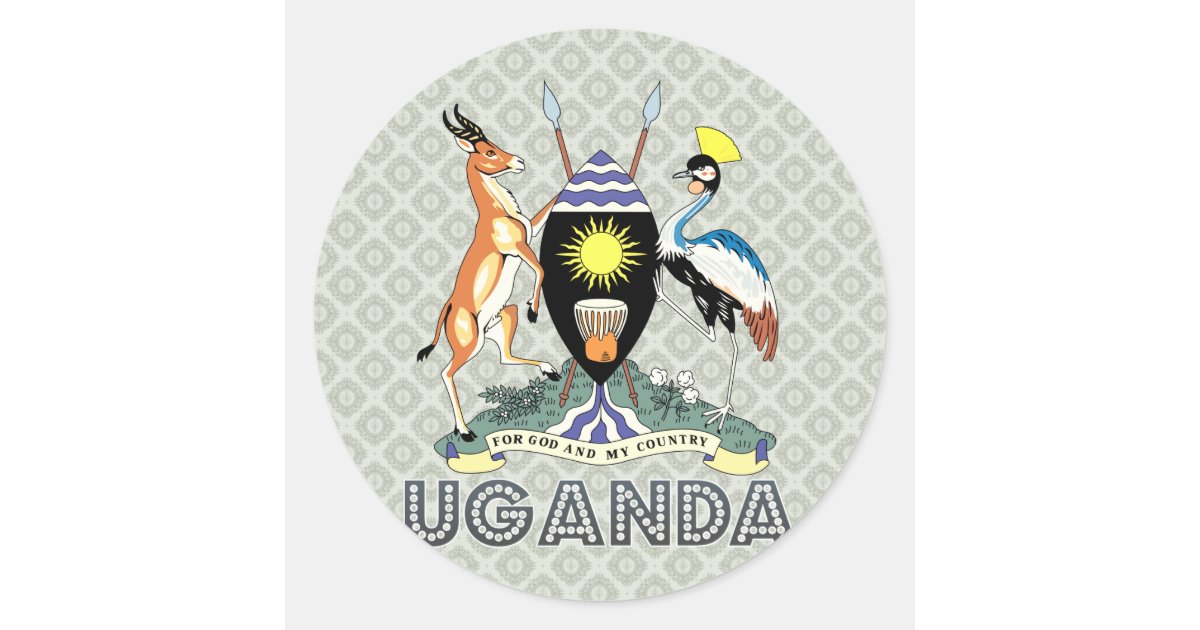 Uganda Coat of Arms Classic Round Sticker Zazzle