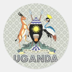 Uganda Coat of Arms Classic Round Sticker