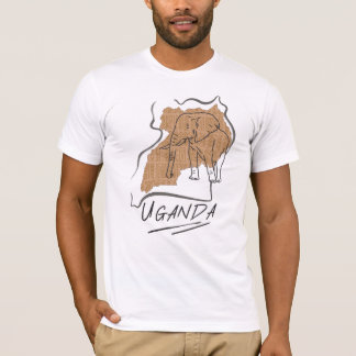 Uganda Elephant Map Outline T-Shirt