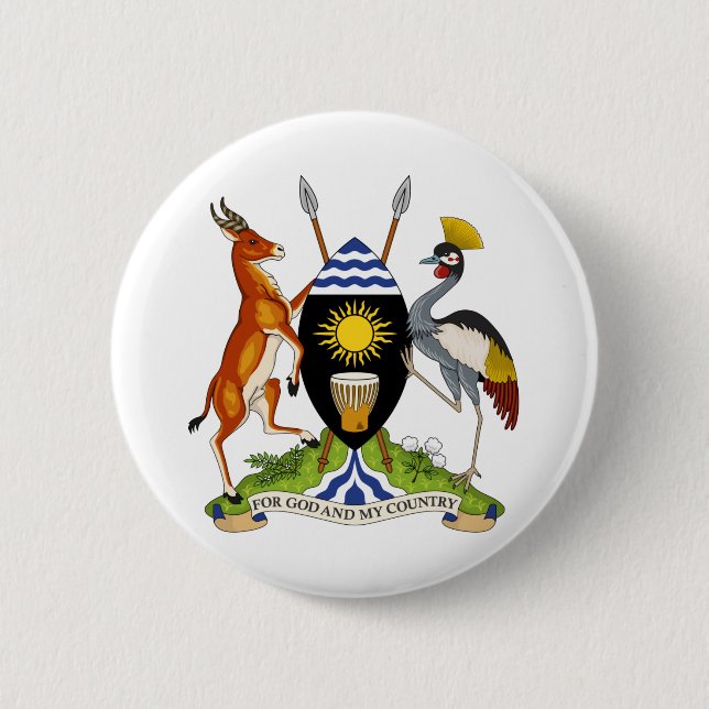 uganda emblem 6 cm round badge (Front)