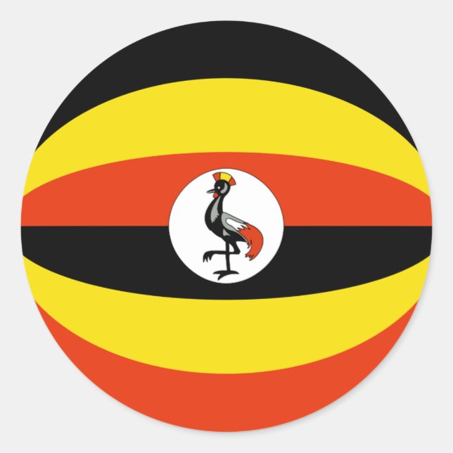 Uganda Fisheye Flag Sticker (Front)