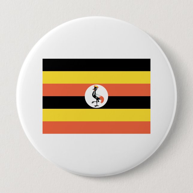 Uganda Flag 10 Cm Round Badge (Front)