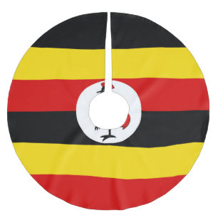 Uganda flag brushed polyester tree skirt